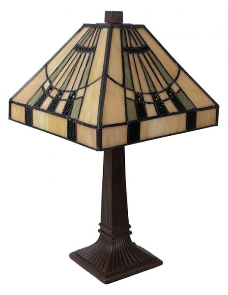 Stolní lampa Tiffany ve stylu art deco Elrieke – 23x23x38 cm