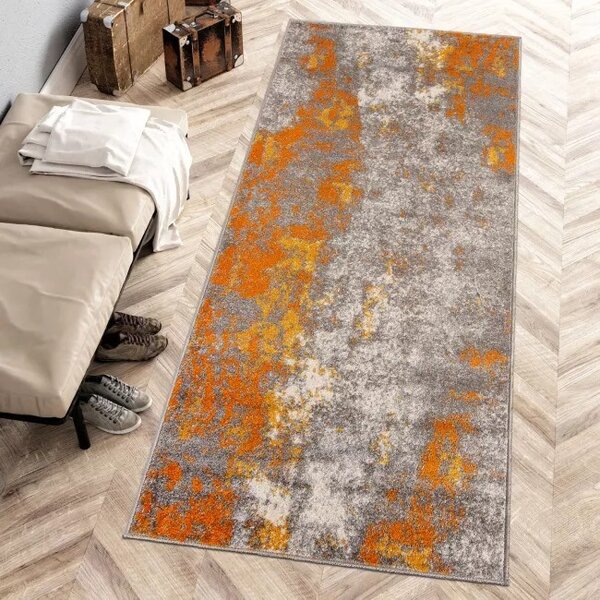 Makro Abra Moderní kusový koberec SPRING H172A oranžový Rozměr: 70x250 cm