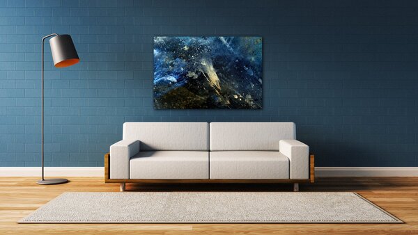 Impresi Obraz Abstrakt modrý se zlatým detailem - 60 x 40 cm