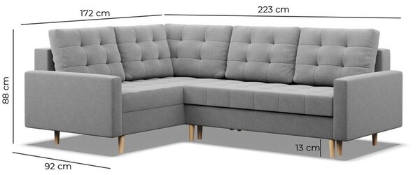 Rozkládací rohová sedací souprava OSLO I model 2 Levá Šedá I