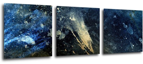 Impresi Obraz Abstrakt modrý se zlatým detailem - 90 x 30 cm (3 dílný)