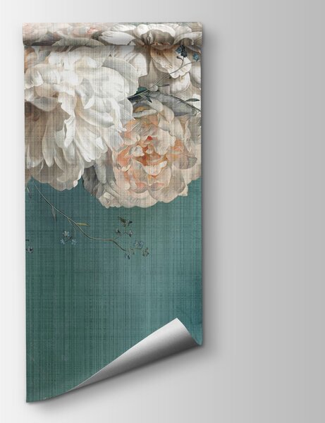 Fototapeta Malba bílých květin, 3D květinové fototapety, Populární fototapety, u95430 - Tapeko.co.cz