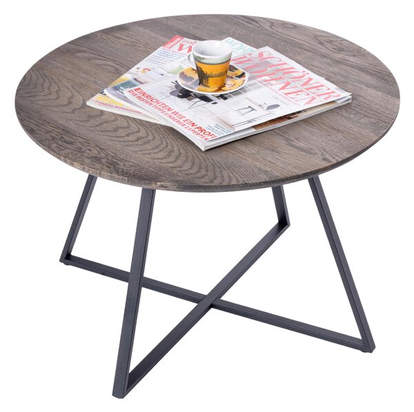 KONFERENČNÍ STOLEK, černá, tmavý dub, dřevo, kov, 60/40 cm - Online Only svítidla, Online Only