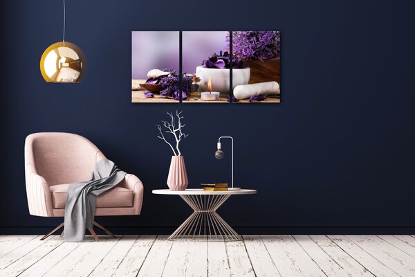 Impresi Obraz Levandulové zátiší - 120 x 60 cm (3 dílný)