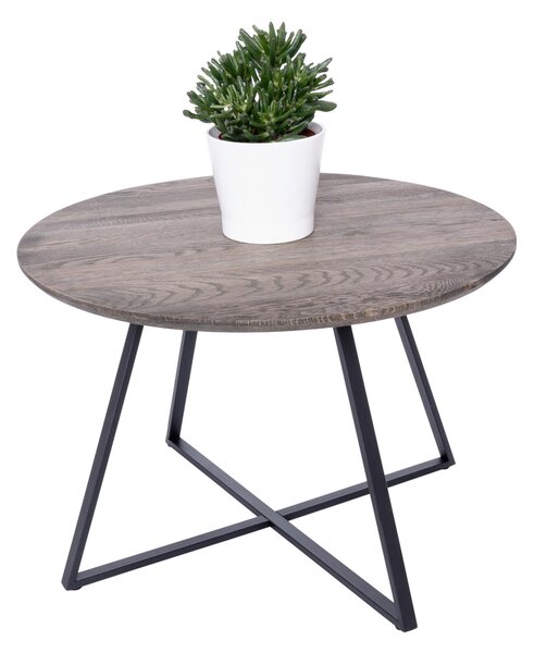 KONFERENČNÍ STOLEK, černá, tmavý dub, dřevo, kov, 60/40 cm - Online Only svítidla, Online Only
