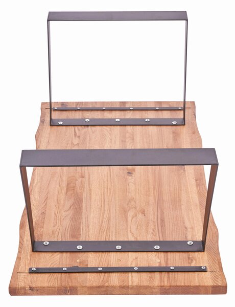 KONFERENČNÍ STOLEK, černá, barvy dubu, dřevo, kov, 110/44/60 cm - Online Only svítidla, Online Only