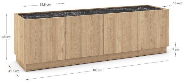 Marckeric TV stolek Dione 160 x 41,8 cm s dubovým dekorem