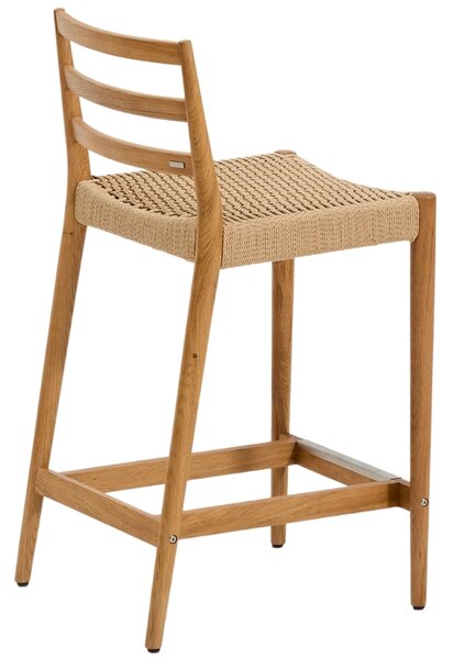 Kave Home Dubová barová židle Analy 65 cm s výpletem