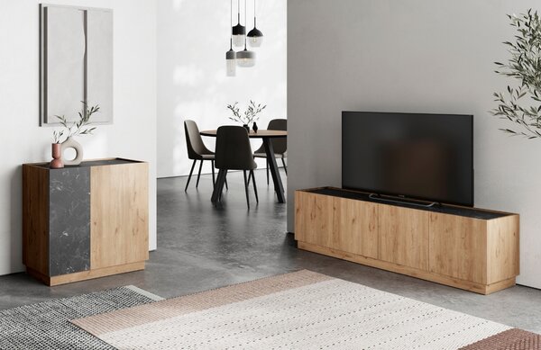 Marckeric TV stolek Dione 160 x 41,8 cm s dubovým dekorem