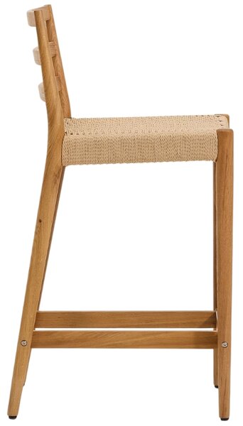 Kave Home Dubová barová židle Analy 65 cm s výpletem