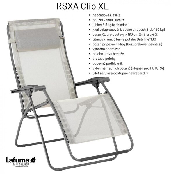 Relaxační křeslo Lafuma RSXA Clip XL BatylineISO hnědá Graphite