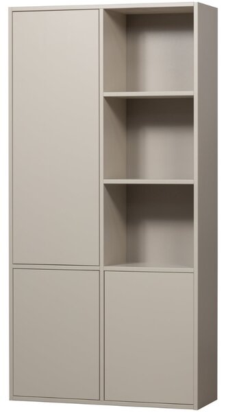 WOOOD Světle šedá dřevěná modulární skříň Meggy 215 x 108 cm, levá