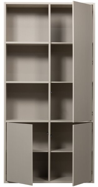 WOOOD Světle šedá dřevěná modulární skříň Meggy 215 x 108 cm, pravá