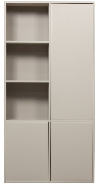 WOOOD Světle šedá dřevěná modulární skříň Meggy 215 x 108 cm, pravá