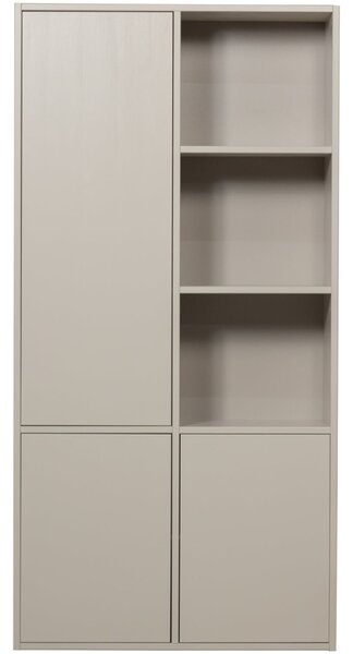 WOOOD Světle šedá dřevěná modulární skříň Meggy 215 x 108 cm, levá