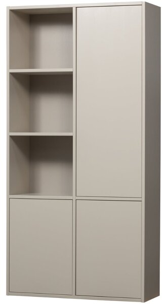 WOOOD Světle šedá dřevěná modulární skříň Meggy 215 x 108 cm, pravá