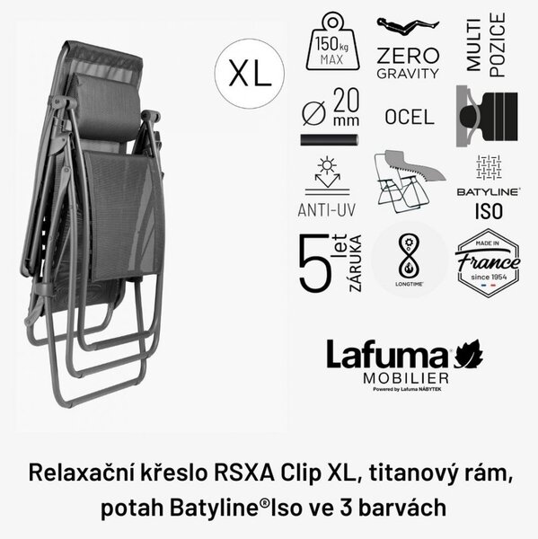 Relaxační křeslo Lafuma RSXA Clip XL BatylineISO hnědá Graphite