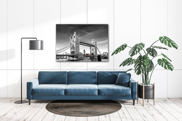 Impresi Obraz Tower Bridge černobílý - 70 x 50 cm