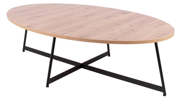 KONFERENČNÍ STOLEK, černá, béžová hnědá, kov, kompozitní dřevo, 80/55/37 cm - Online Only svítidla, Online Only
