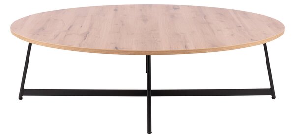 KONFERENČNÍ STOLEK, černá, béžová hnědá, kov, kompozitní dřevo, 80/55/37 cm - Online Only svítidla, Online Only