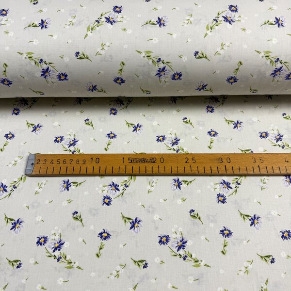 Š.240cm Ervi Bavlněná látka/plátno - Fialová jemná louka - 10708-03, metráž