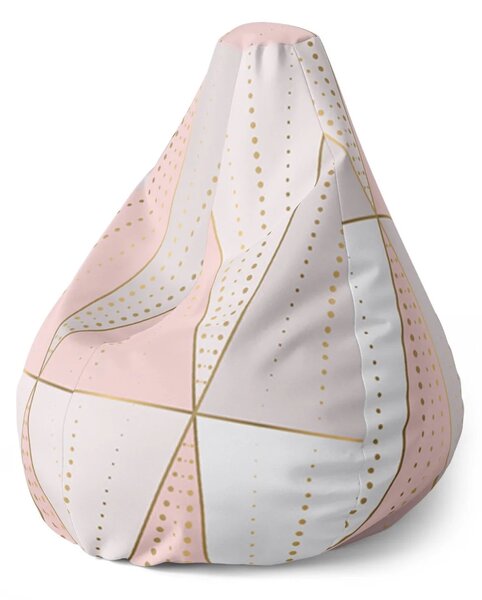 Sablio Sedací vak Pear Růžovošedé jehlany - 70 x 95 x 15 cm