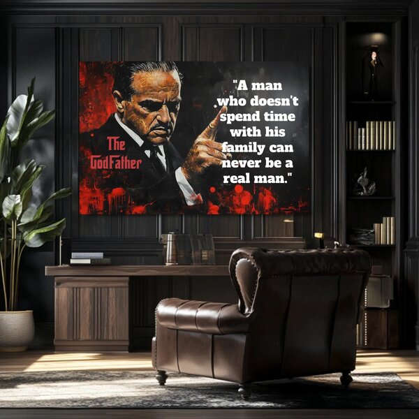 Obraz THE GODFATHER na plátně | Personalizovaný citát PAPILORA - 60x40 cm