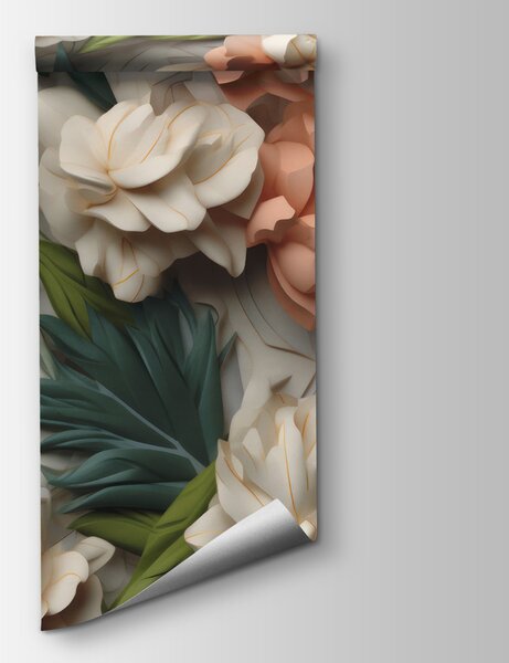 Fototapeta Jemné květiny se svěží zelení, 3D květinové fototapety, Populární fototapety, u95592 - Tapeko.co.cz