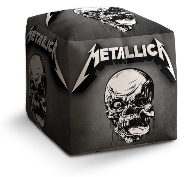Sablio Taburet Cube METALLICA Lebka Šedá - 40x40x40 cm