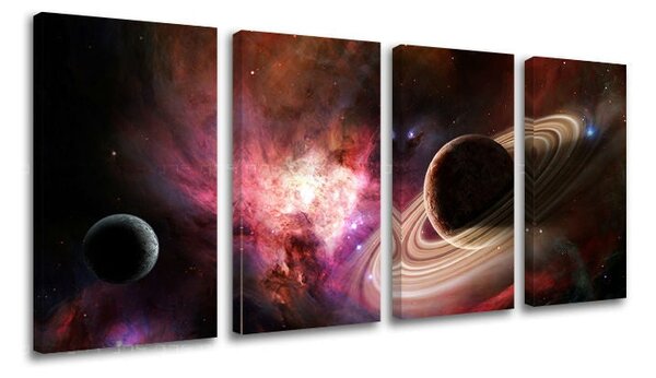 4dílný obraz na stěnu VESMÍR - 80x40 cm