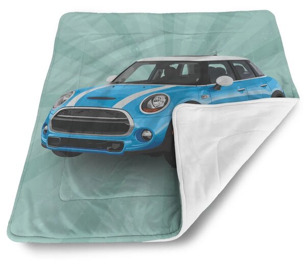 Sablio Deka pro miminko Mini sedan Zelené pozadí - 80x100 cm