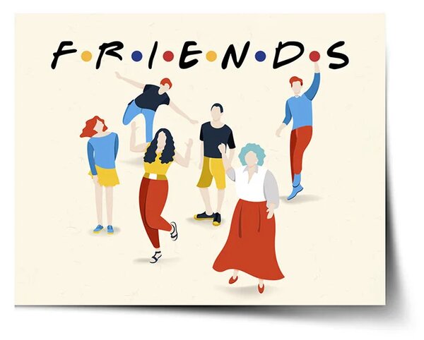 Sablio Plakát Seriál přátelé FRIENDS Postavy - 60x40 cm