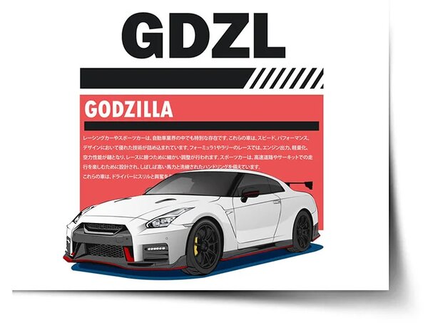 Sablio Plakát Nissan GTR 35 Godzilla - 60x40 cm