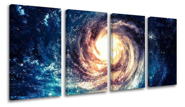 4dílný obraz na stěnu VESMÍR - 80x40 cm