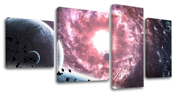 Obraz na plátně 4 díly SPACE - 90x50 cm