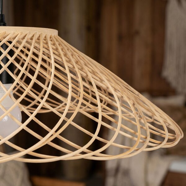 Toolight Natural, závěsné stropní svítidlo 40cm, 1xE27, APP1946-1CP, přírodní hnědá-černá, OSW-66076