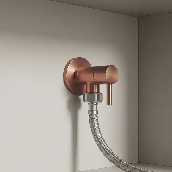 Rea Rea, Rohový ventil 1/2" x 3/4" Brush Copper, REA-03601