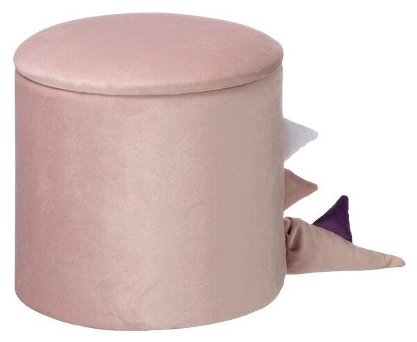 Sinsay - Taburet s úložným prostorem a motivem dinosaura - pastelová růžová