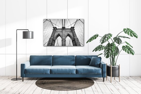 Impresi Obraz Brooklyn bridge černobílý - 60 x 40 cm