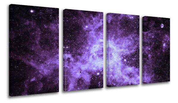 4dílný obraz na stěnu VESMÍR - 80x40 cm