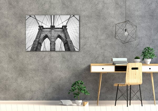 Impresi Obraz Brooklyn bridge černobílý - 60 x 40 cm