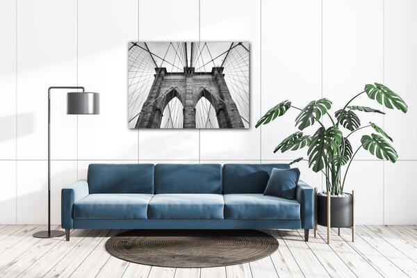 Impresi Obraz Brooklyn bridge černobílý - 70 x 50 cm