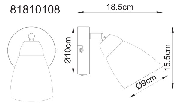 BODOVÉ SVÍTIDLO, 25 W/E14, 10/18,5/15,5 cm Globo - Online Only svítidla, Online Only