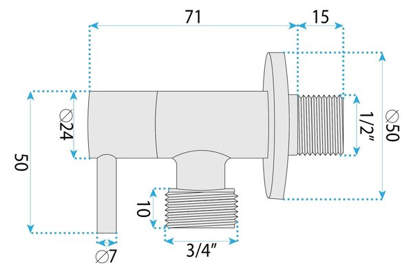 Rea Rea, Rohový ventil 1/2" x 3/4" Titan, REA-03602
