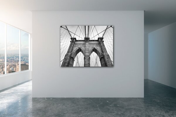 Impresi Obraz Brooklyn bridge černobílý - 90 x 70 cm