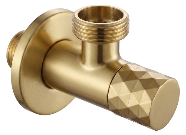 Rea Rea, Rohový ventil Diamond 03 1/2" x 3/4" Brush Gold, REA-03618