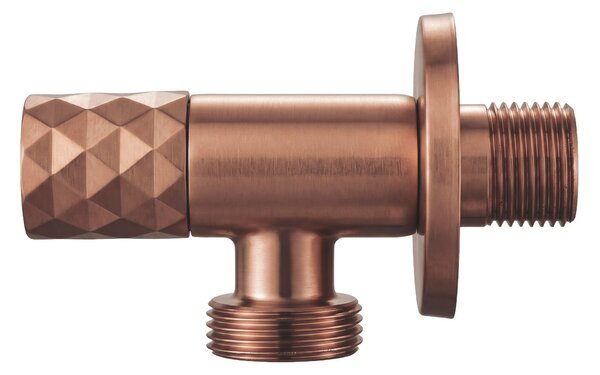 Rea Rea, Rohový ventil Diamond 03 1/2" x 3/4" Brush Copper, REA-03619
