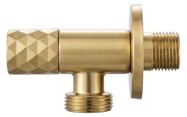 Rea Rea, Rohový ventil Diamond 03 1/2" x 3/4" Brush Gold, REA-03618