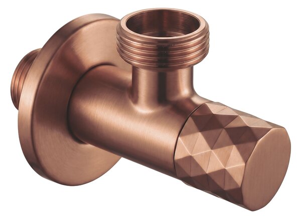 Rea Rea, Rohový ventil Diamond 03 1/2" x 3/4" Brush Copper, REA-03619