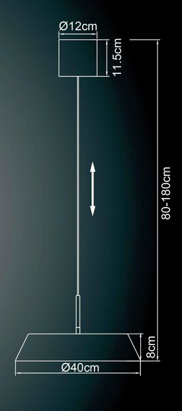 ZÁVĚSNÉ LED SVÍTIDLO, 40/180 cm Globo - Online Only svítidla, Online Only